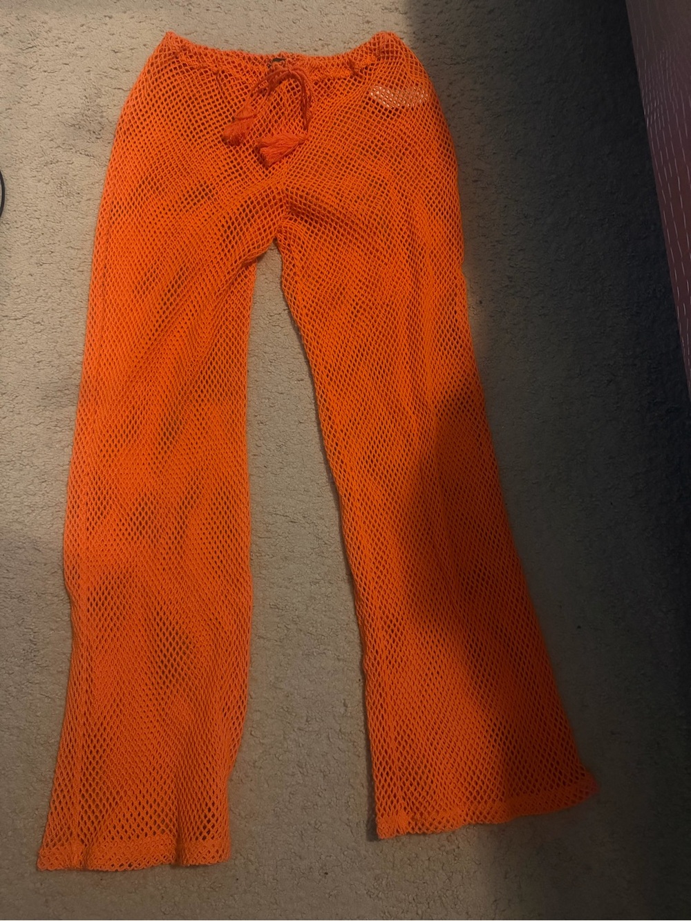 Forever 21 Orange Fishnet Bathing Suit Coverup